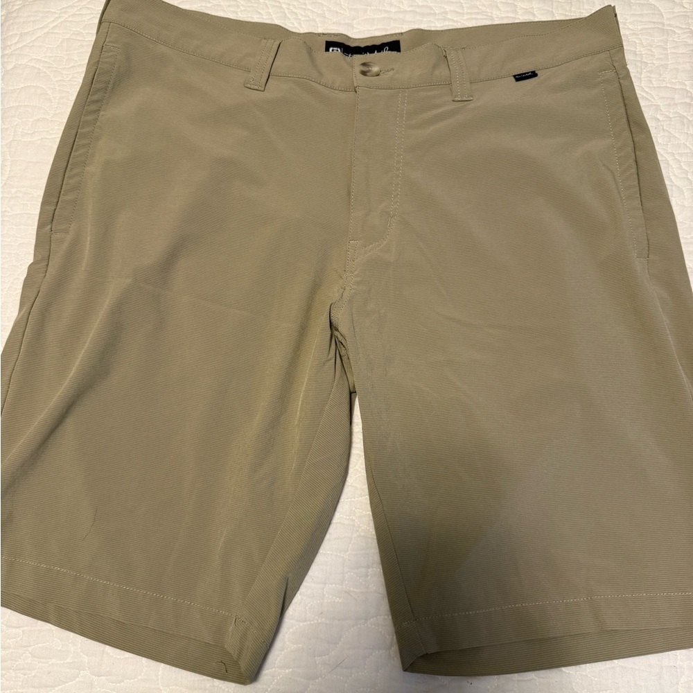 Travis Mathew Khaki Flat Front Shorts
